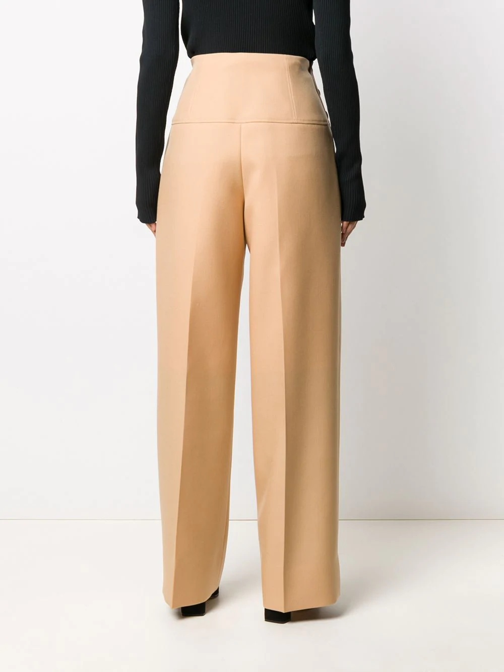 side button straight leg trousers - 4