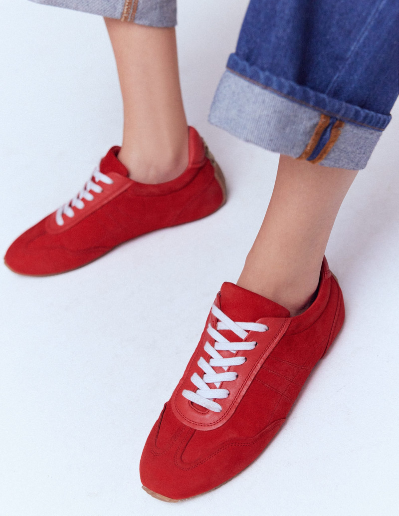 BODEN Delphine Slim Sole Trainers-Red outlook
