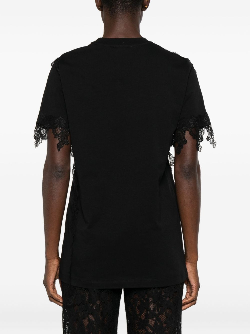 lace-trimmed short-sleeve top - 4