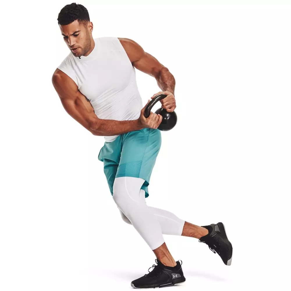 Men's White HeatGearÂ® Armour Â¾ Leggings - 6