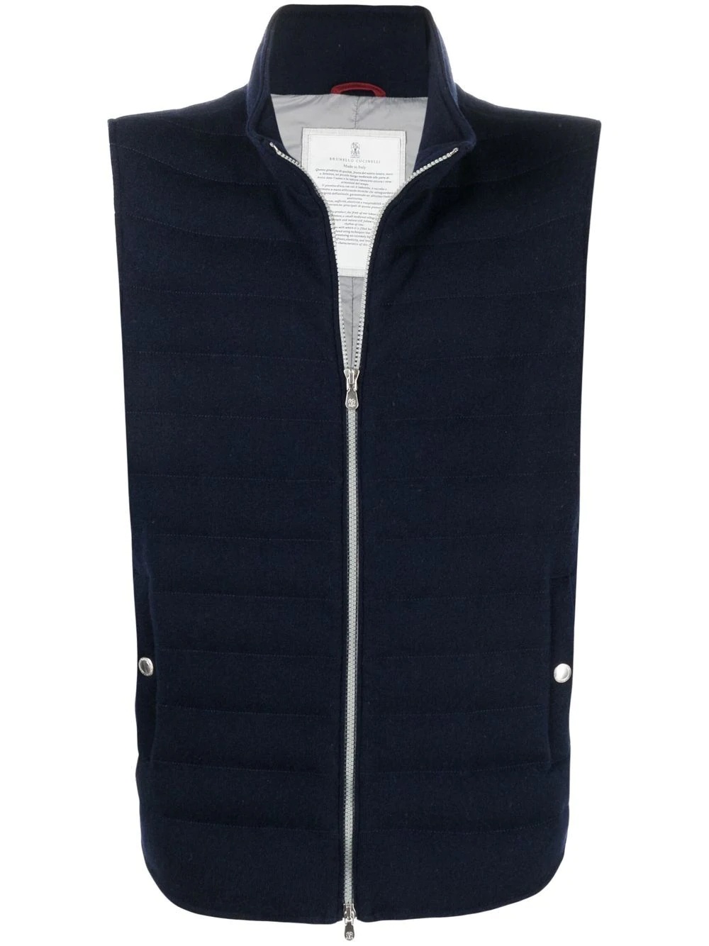 quilted zip-up gilet - 1