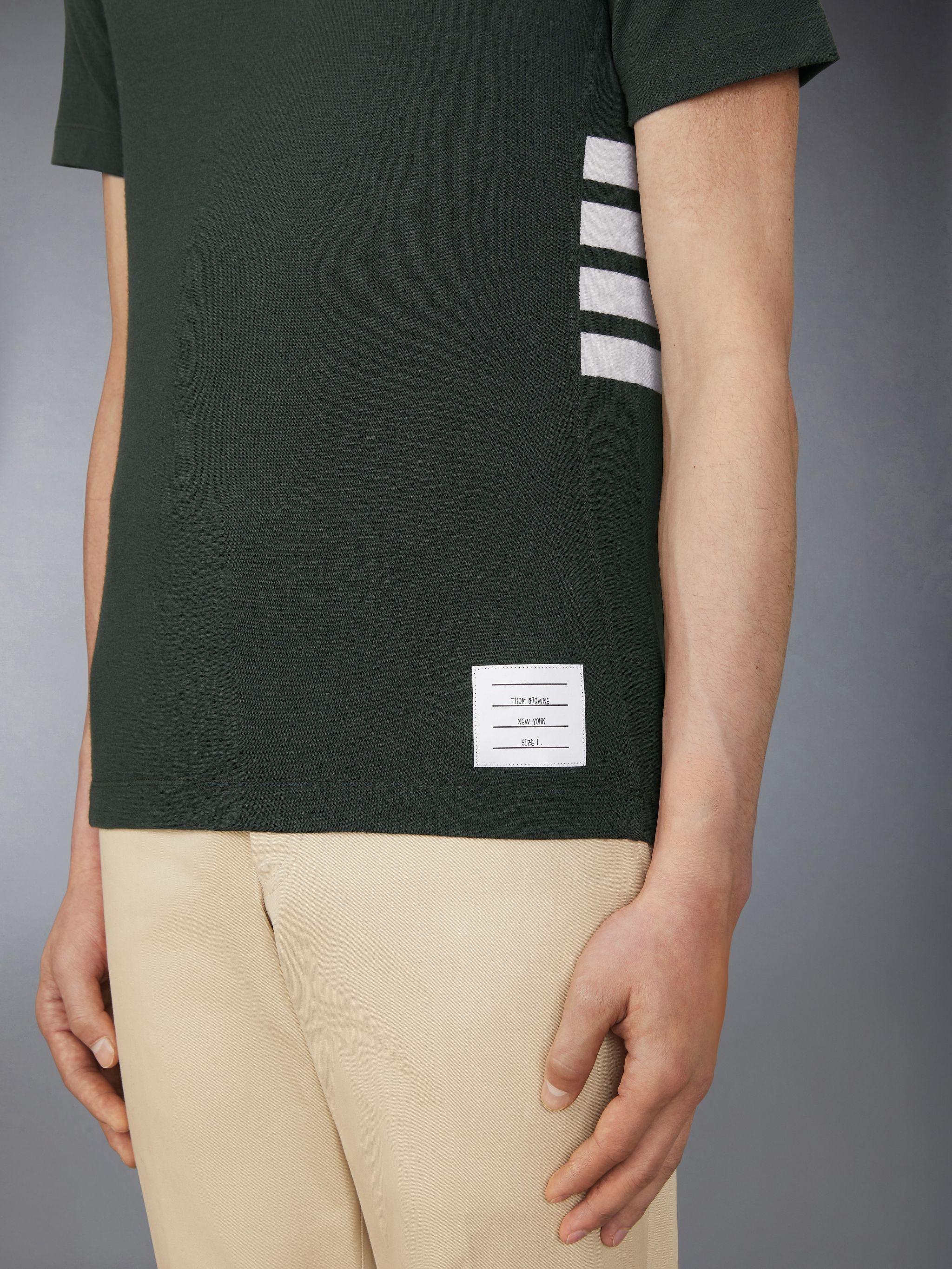 stripe-detailing wool T-shirt - 4