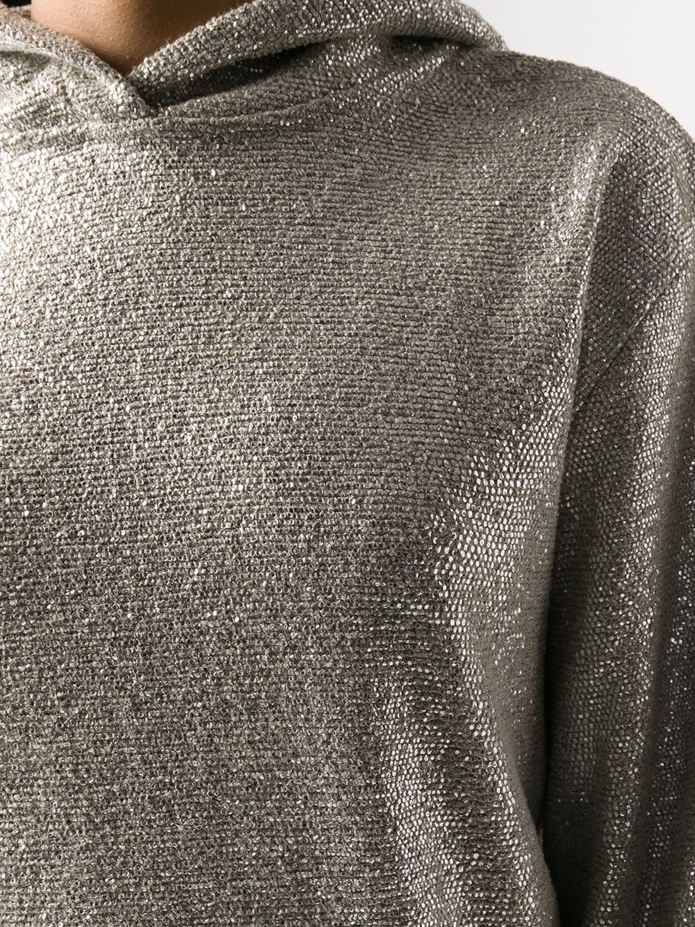 metallic knit hoodie - 5