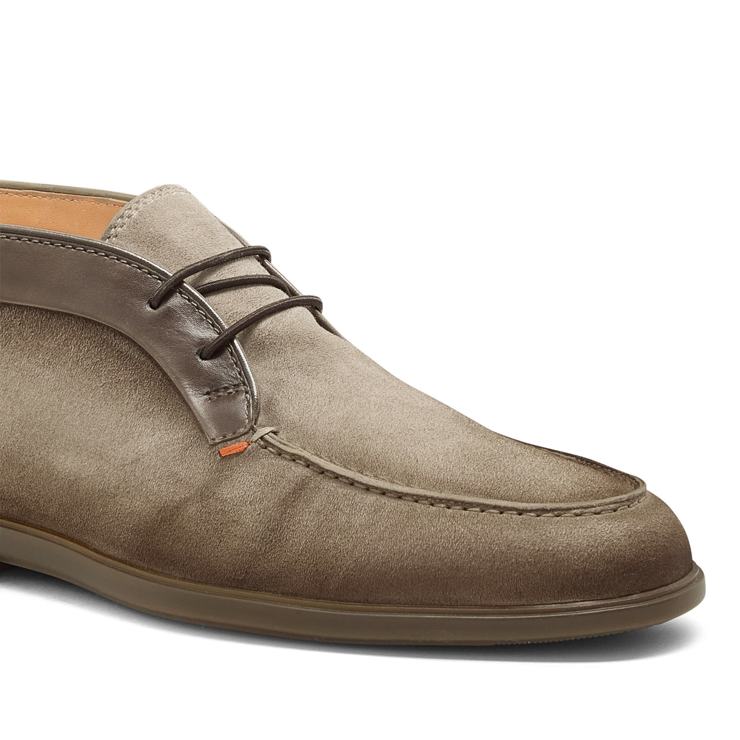 Men's natural suede and leather desert boot - 5