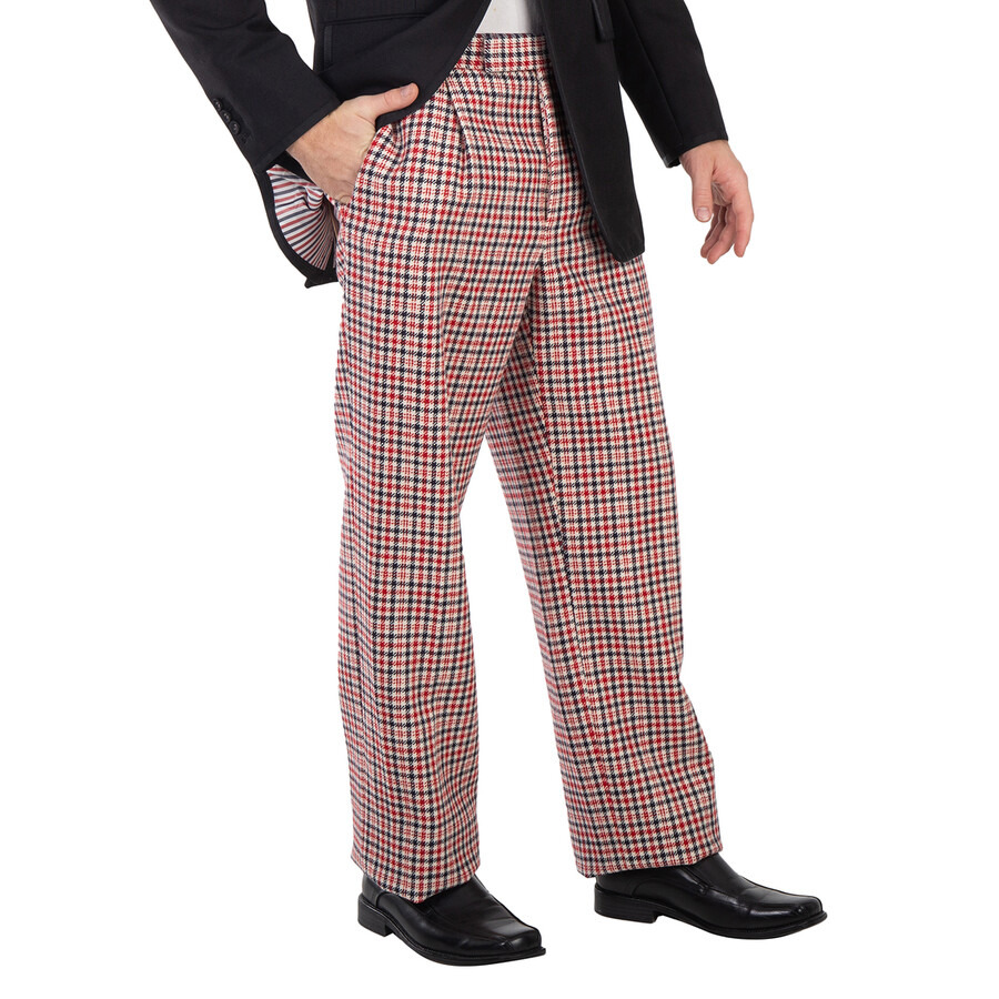 Thom Browne Men's Overcheck Hunting Tweed Single Pleat Trouser, Brand Size 1 (Small) - 3