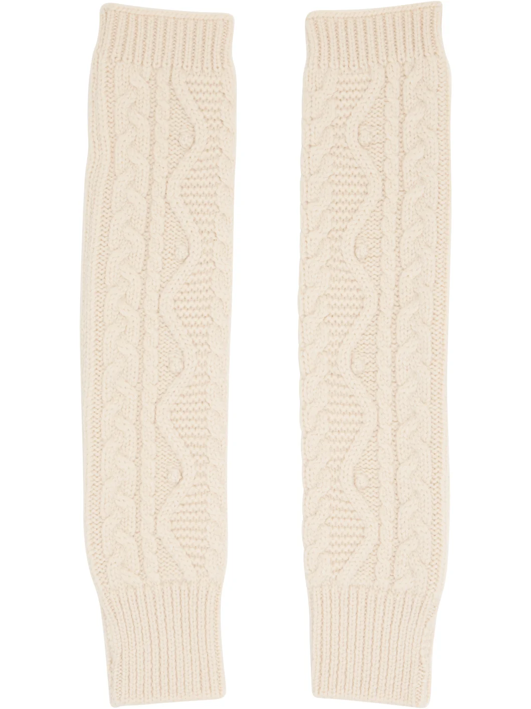 Off-White Cable Knit Sleeve Warmers - 1