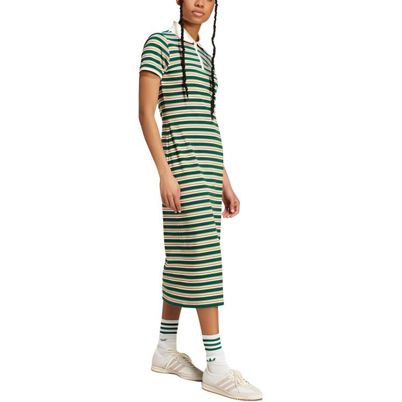 adidas (WMNS) adidas '80S Stripes Dress 'Green Yellow White' Asia Sizing JC6178 outlook