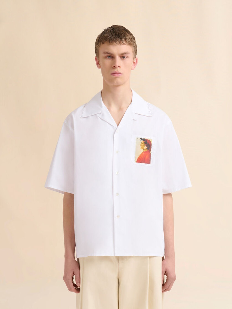 Marni WHITE POPLIN BOWLING SHIRT WITH FAWN PATCH outlook