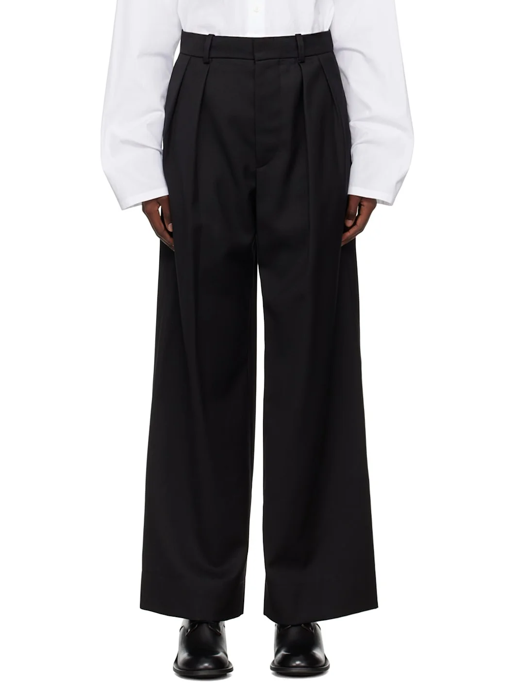Black Low Rise Trousers - 1