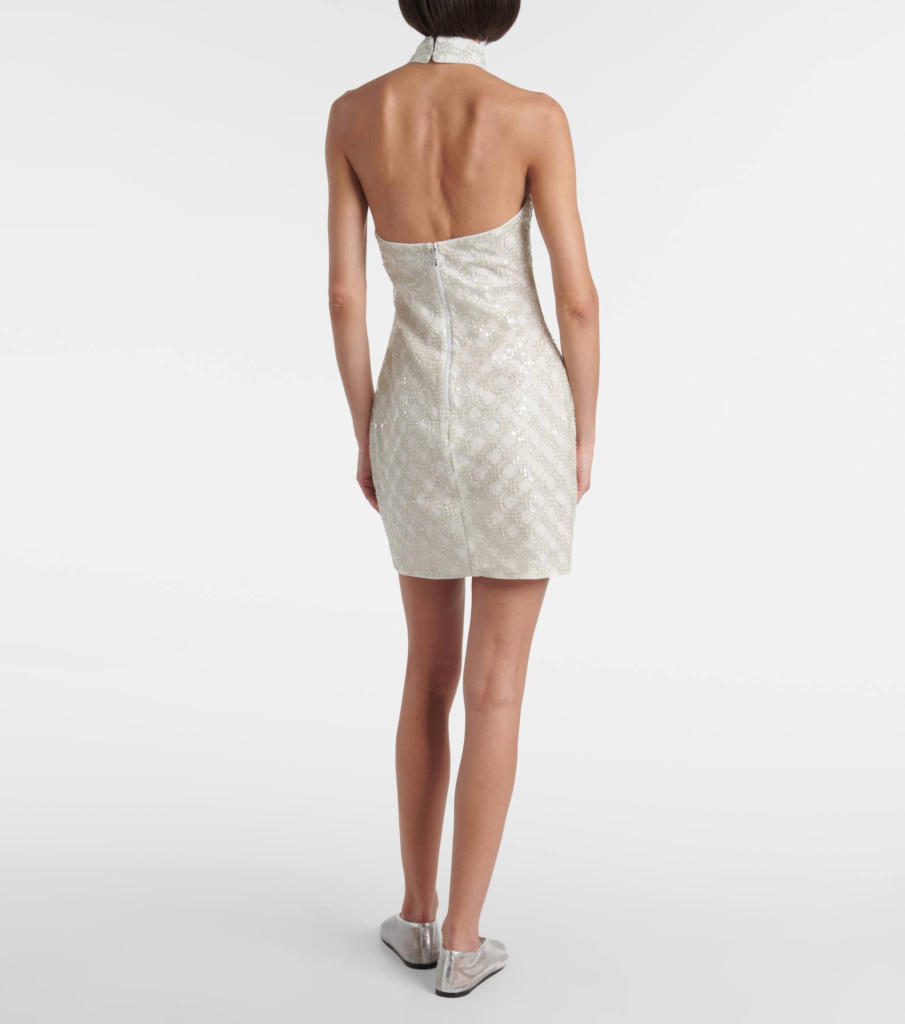 Embellished halterneck minidress - 3