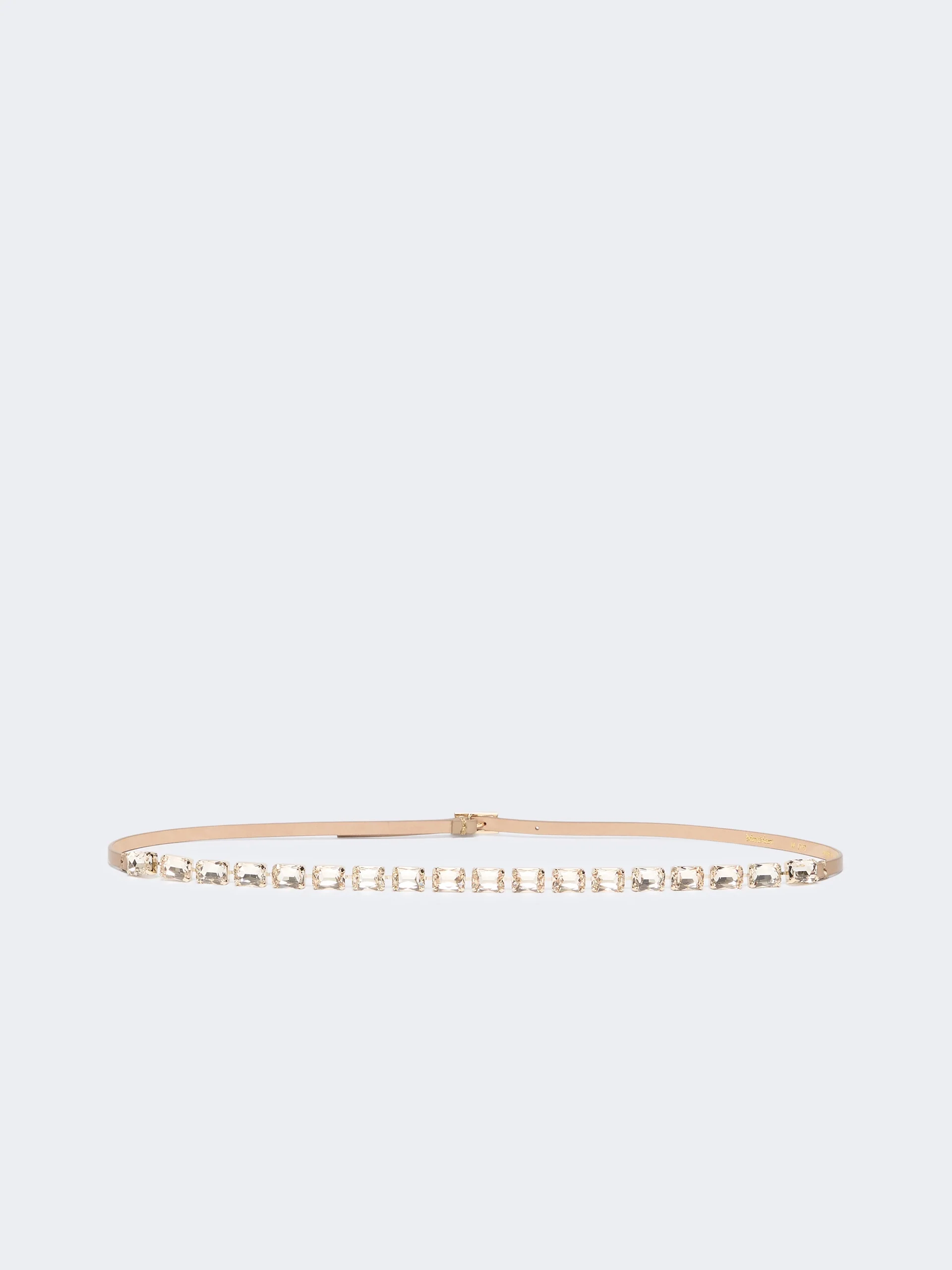 FUMANTE Jewelled nappa leather belt - BEIGE - 1