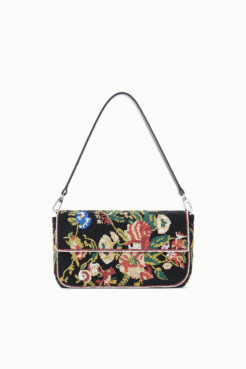 STAUD TIMMY CONVERTIBLE SHOULDER BAG BLACK FLORAL 1
