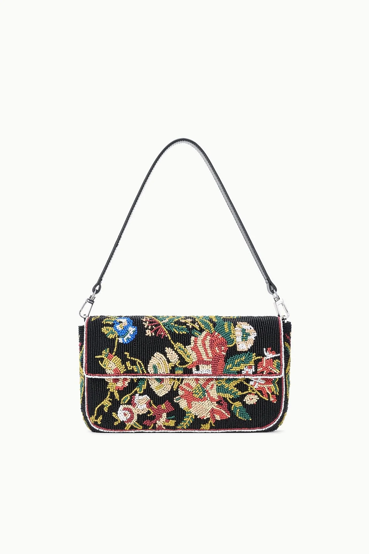 STAUD TIMMY CONVERTIBLE SHOULDER BAG BLACK FLORAL - 1