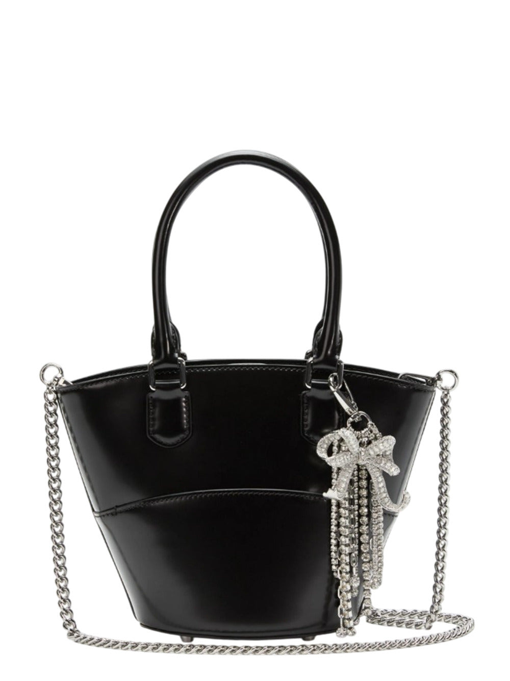 Self-Portrait Women Black Leather Charm Tote - 4