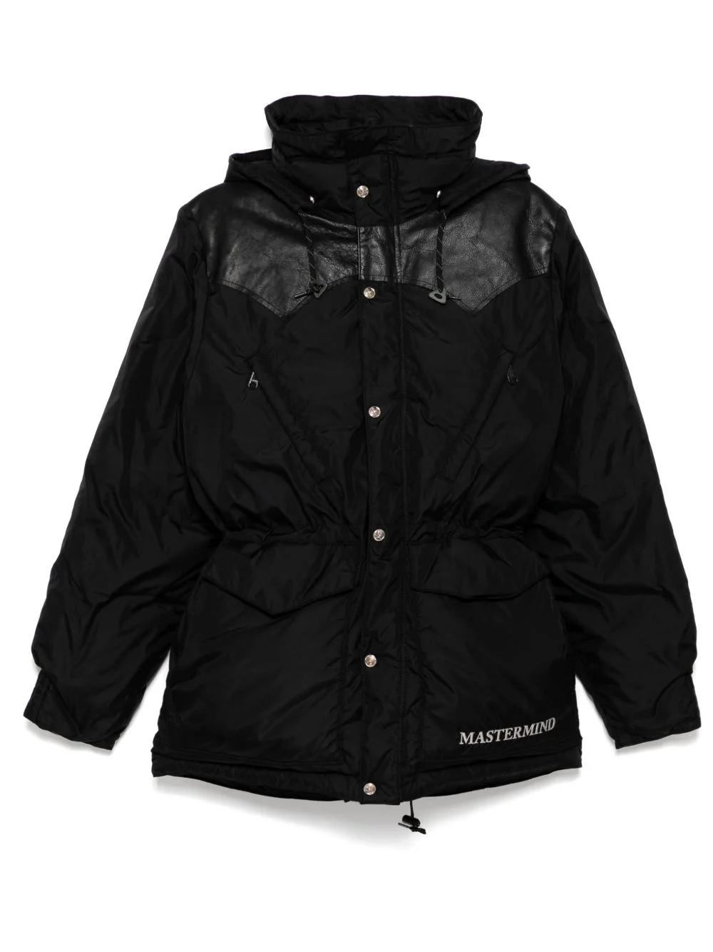 panel embroidered-logo padded jacket - 1