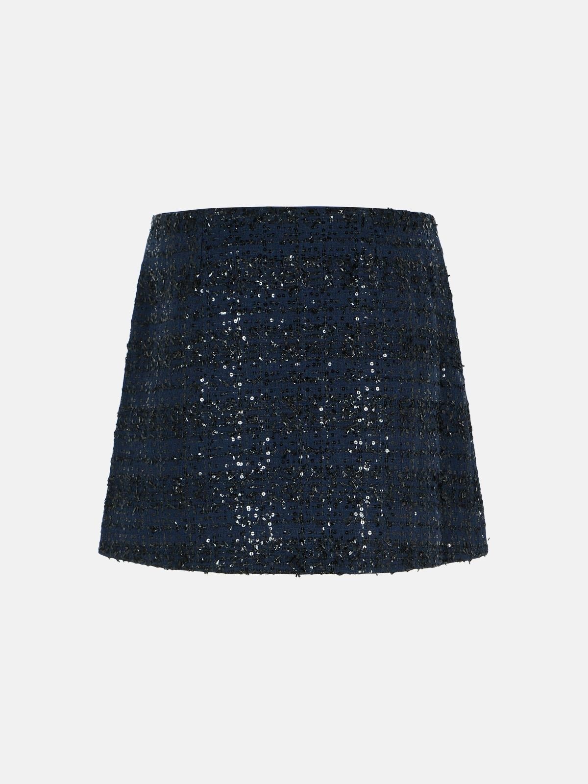 DARK BLUE POLYESTER MINISKIRT - 3