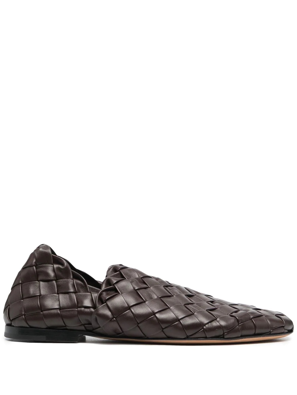 woven leather slip-on loafers - 1