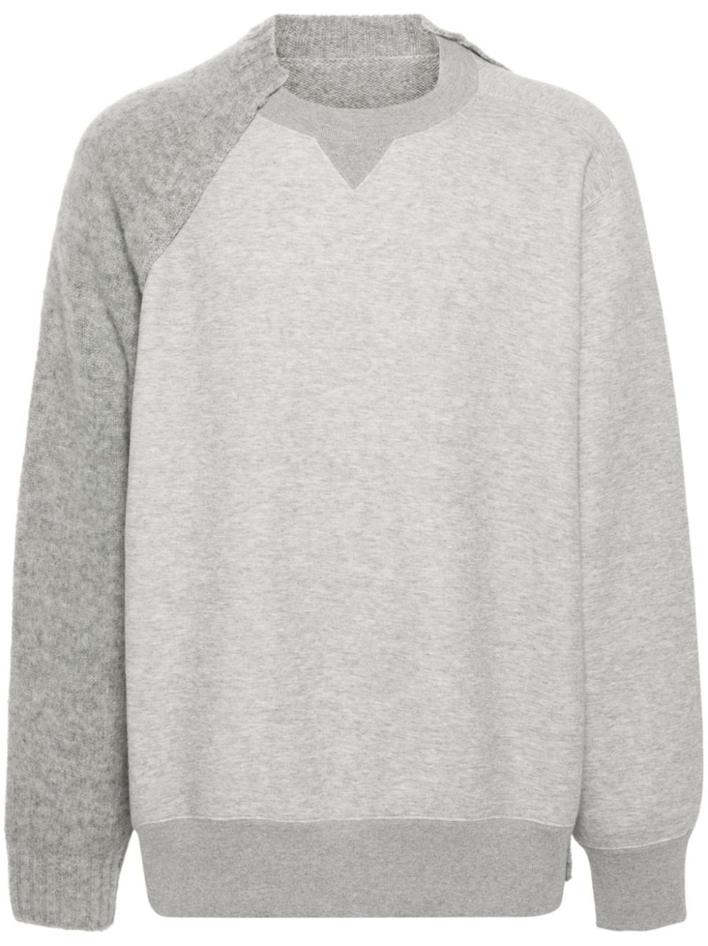 knitted-panels sweatshirt 1