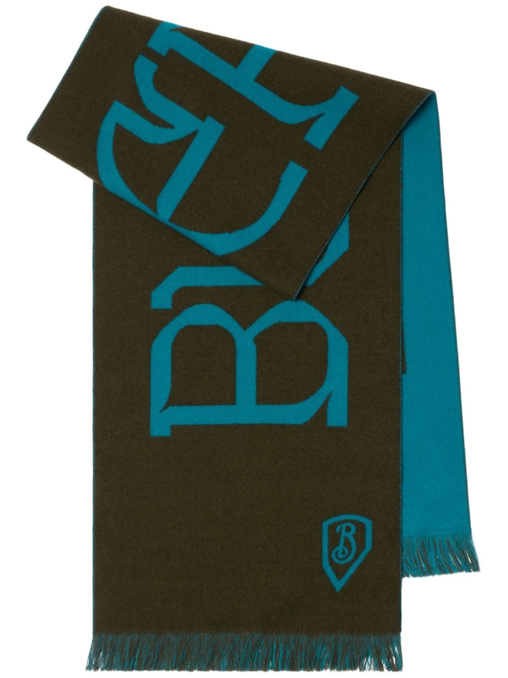 logo wool scarf - 1