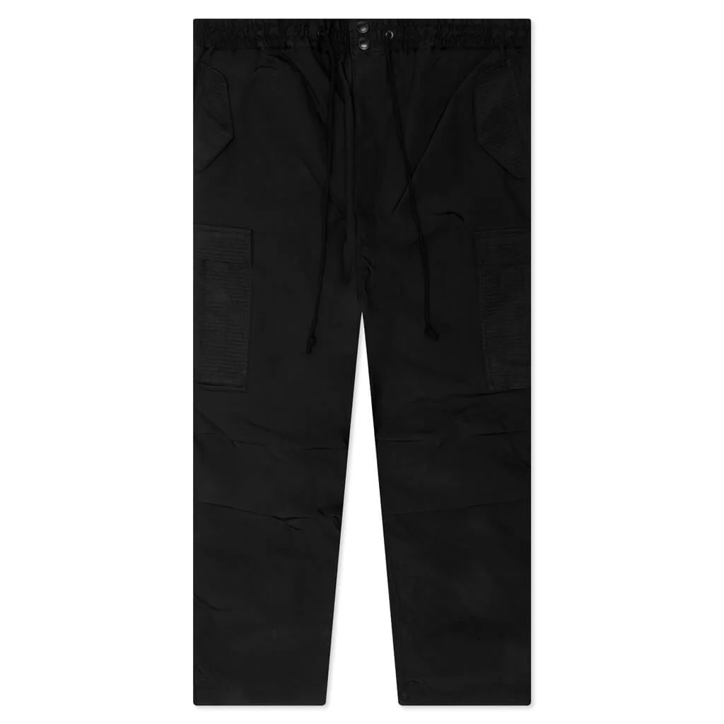 NYLON CARGO PANTS - BLACK - 1