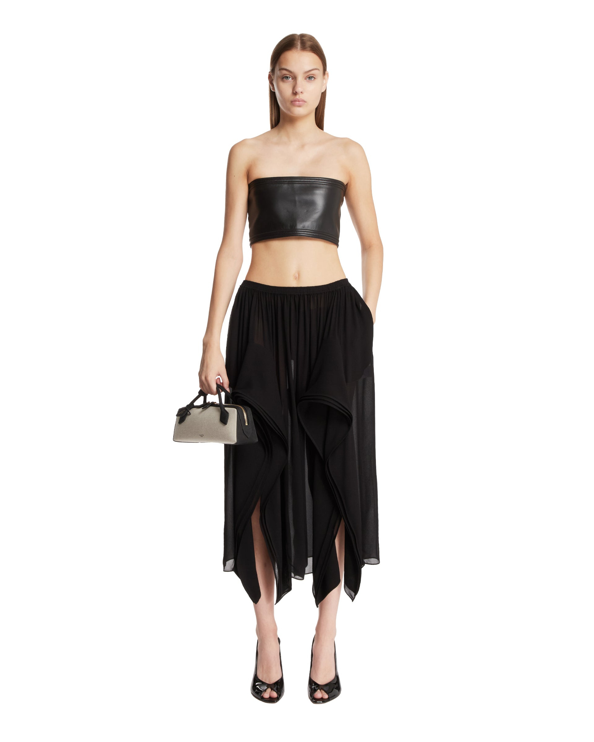 Black Leather Bustier - 2