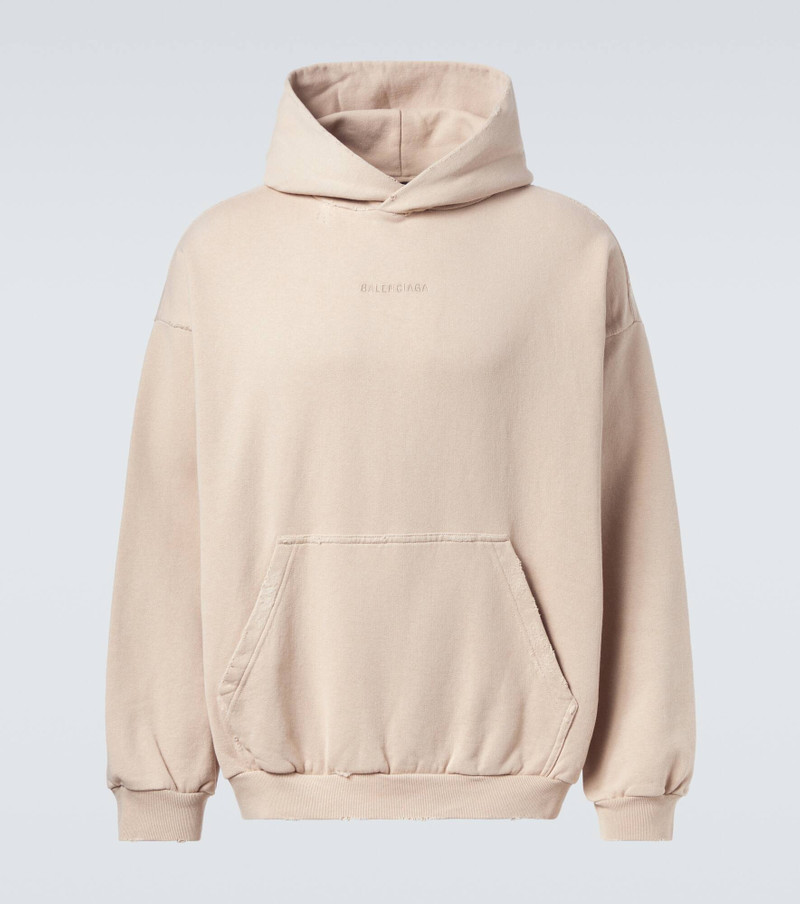 Logo cotton fleece hoodie 1