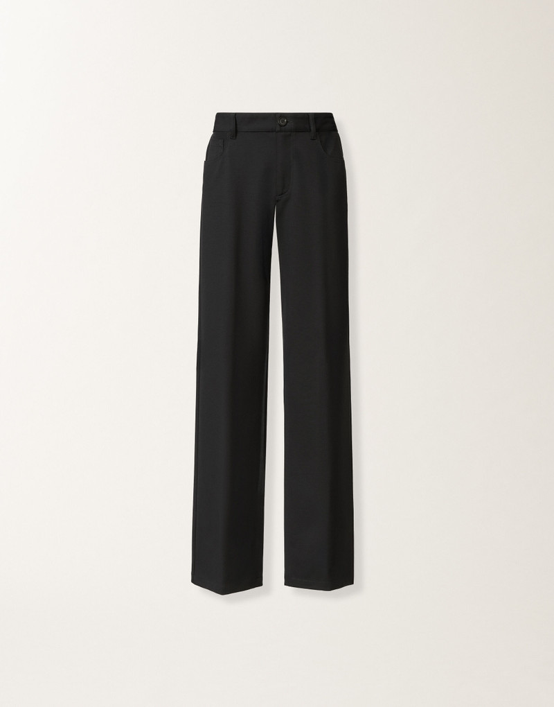 Pants in midnight blue Milano jersey 1