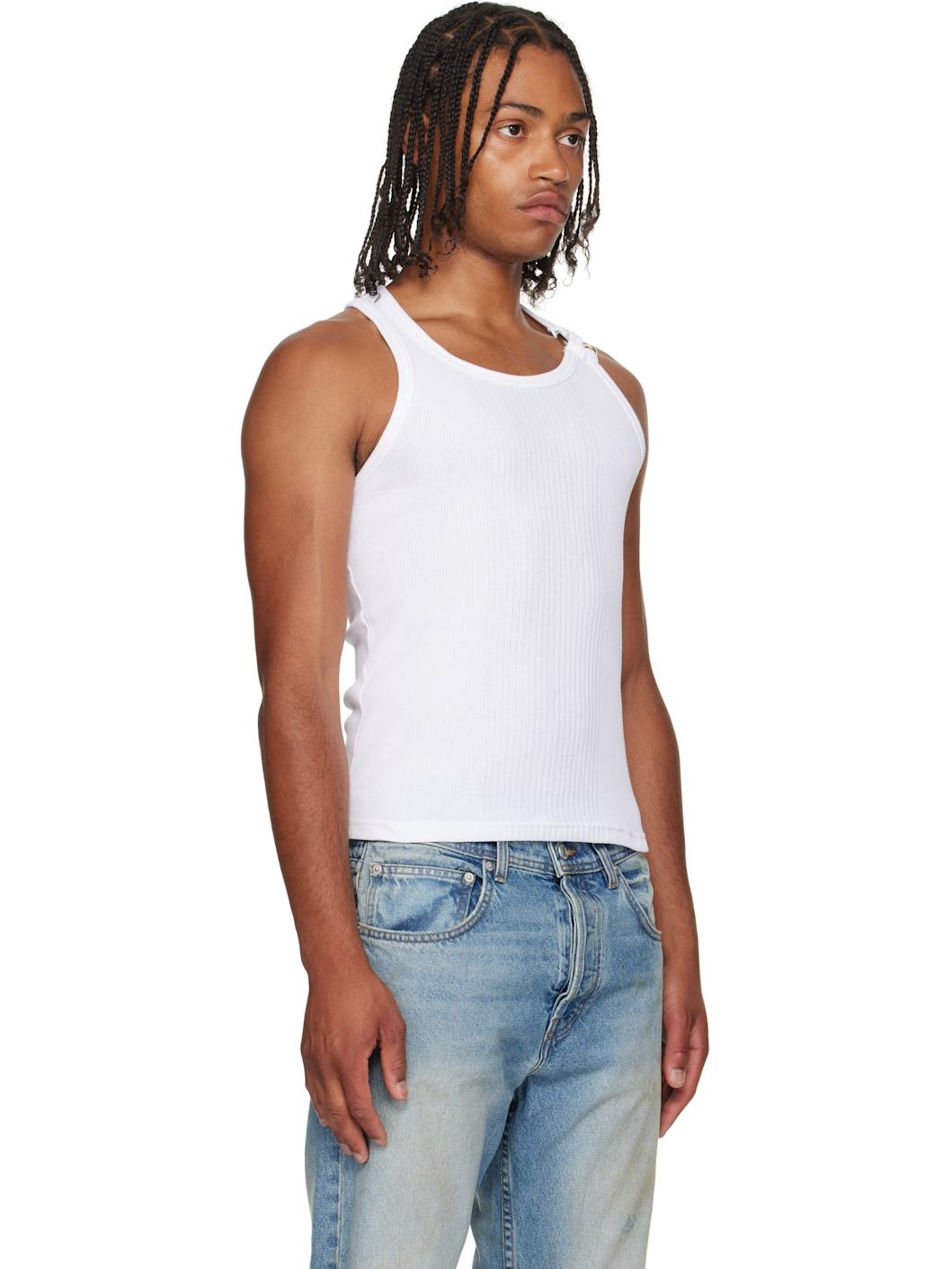 White 'The Piercing' Tank Top - 2