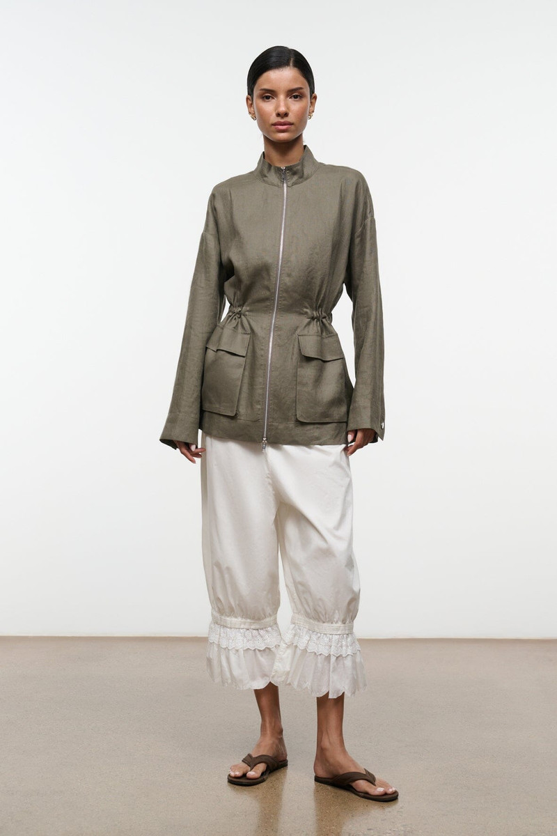 STAUD REED LINEN JACKET THYME 1