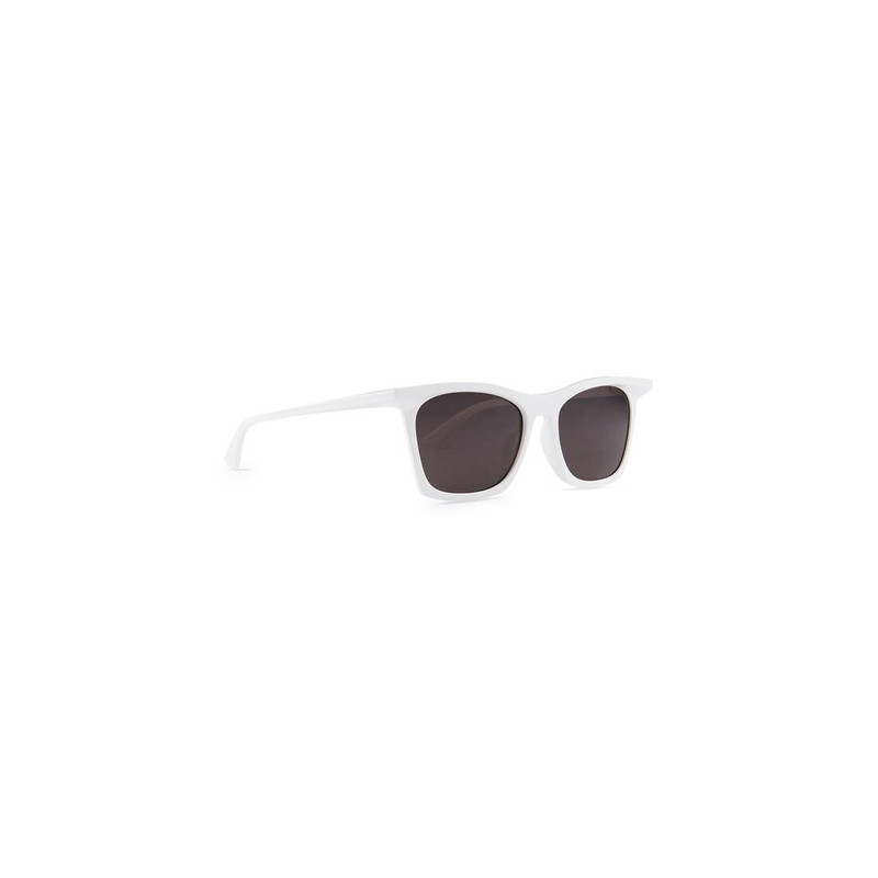 BALENCIAGA Rim Rectangle Sunglasses Adjusted Fit in White outlook