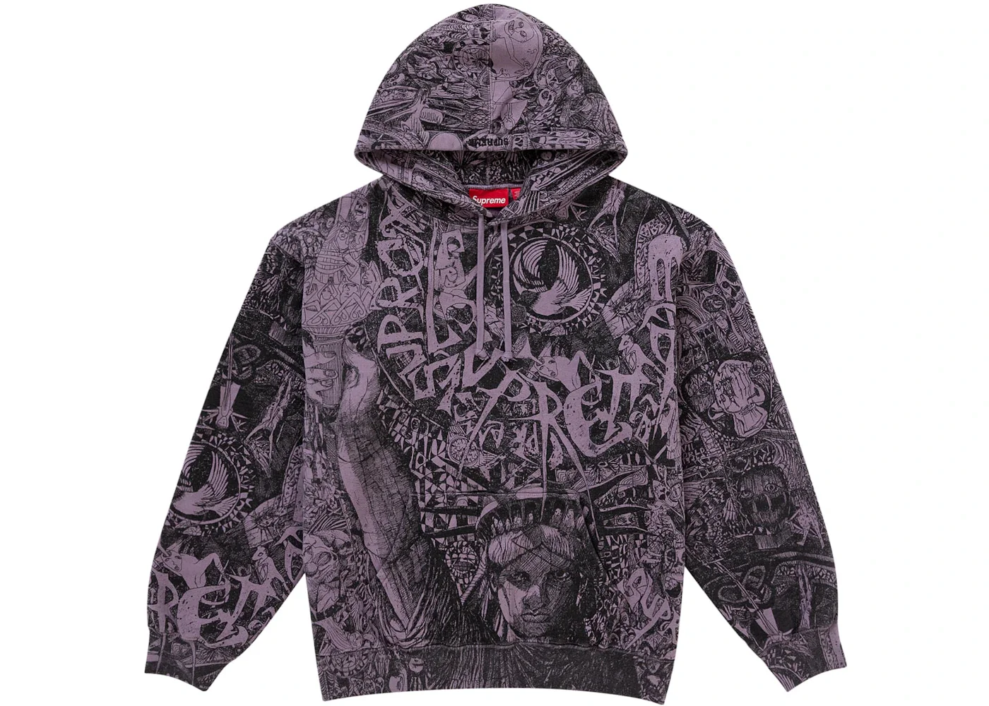 Supreme Liberty Hooded Sweatshirt Dusty Purple - 1