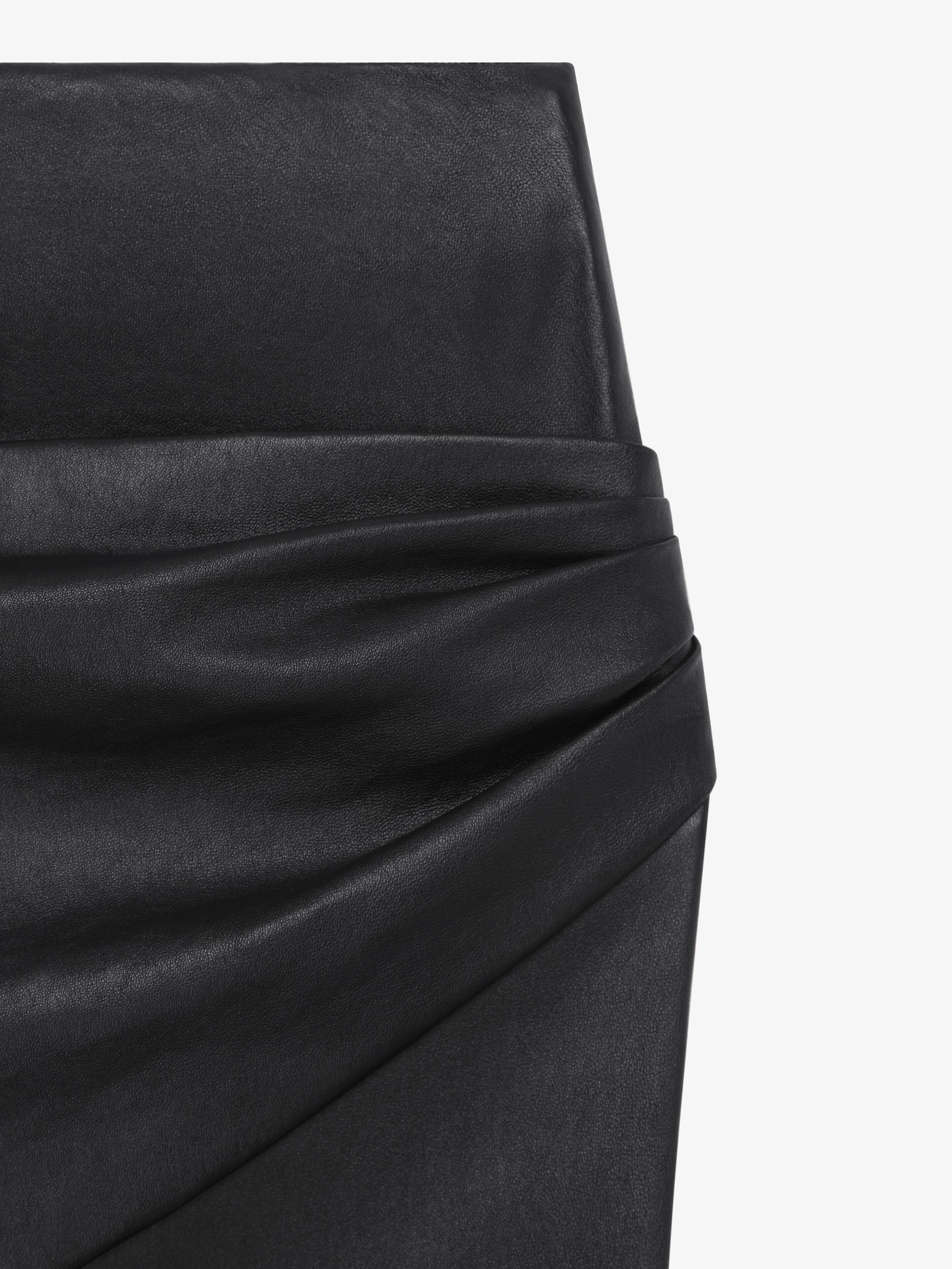 DRAPED SKIRT IN LEATHER - 6