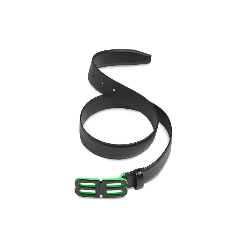 BALENCIAGA Men's Bb Hourglass Large Belt  in Black outlook