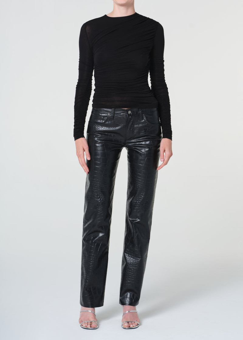 AGOLDE LOW RISE SLIM (RECYCLED LEATHER) IN CROC outlook