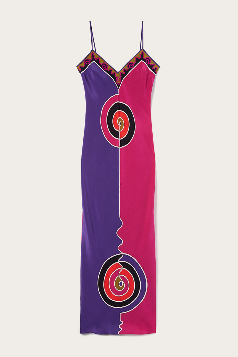 ASTRO PRINT LONG CRÊPE DE CHINE DRESS 1