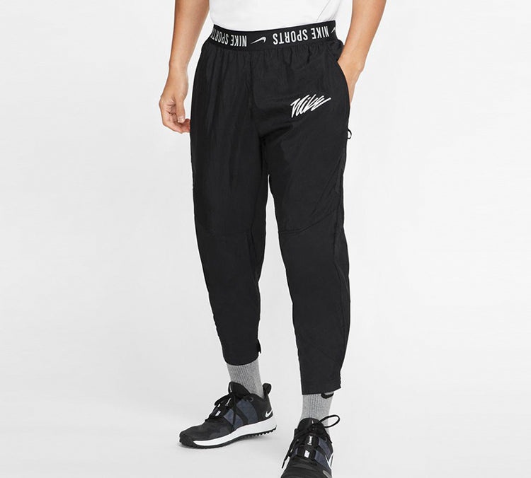 Nike Alphabet Logo Waist Printing Woven Training Cropped Pants Black CJ4630-010 - 4