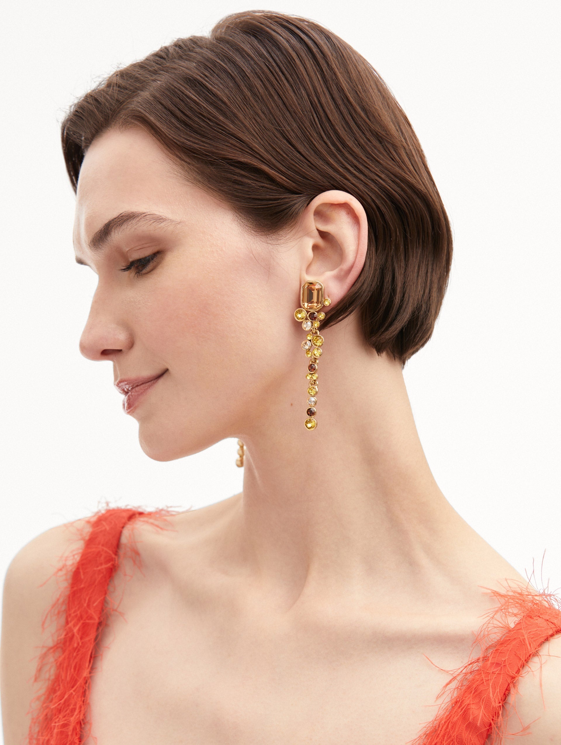 MIXED CRYSTAL CLIP-ON EARRINGS - 2
