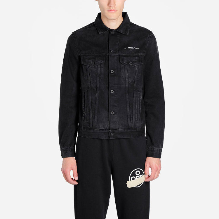Off-White Bronzing Rubber Strap Arrow Classic Denim Logo Jacket OMYE005R20E540021048 - 3