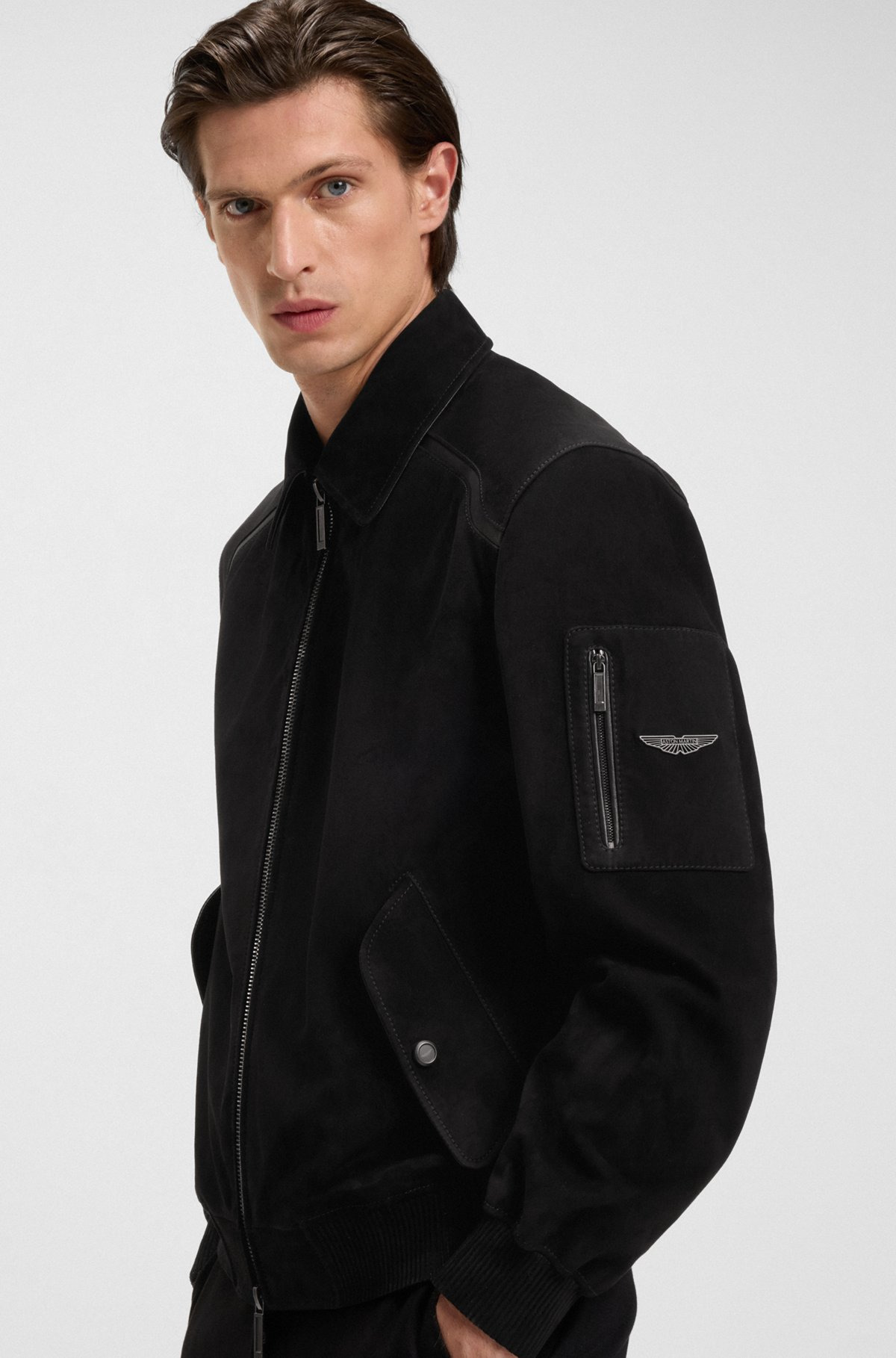 BOSS BOSS X ASTON MARTIN LEATHER JACKET REVERSIBLE