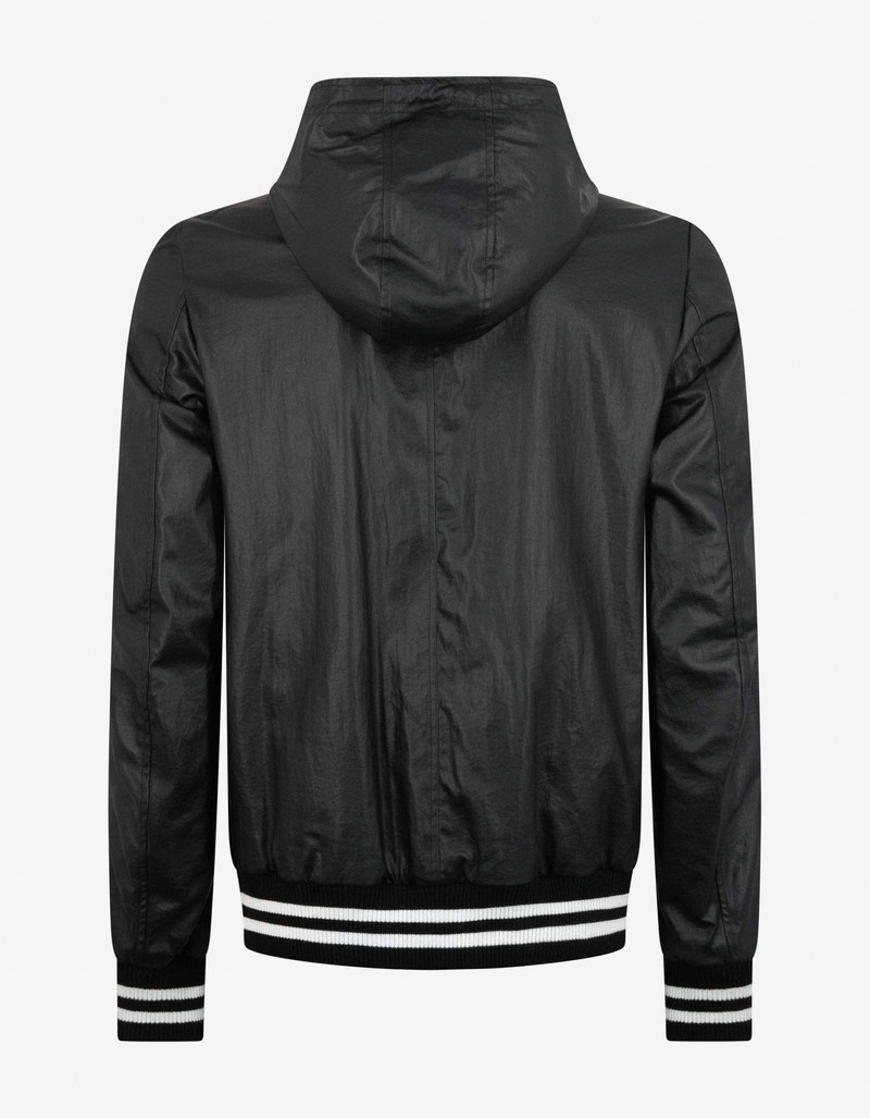 Balmain Balmain Black Coated Nylon Logo Band Jacket outlook