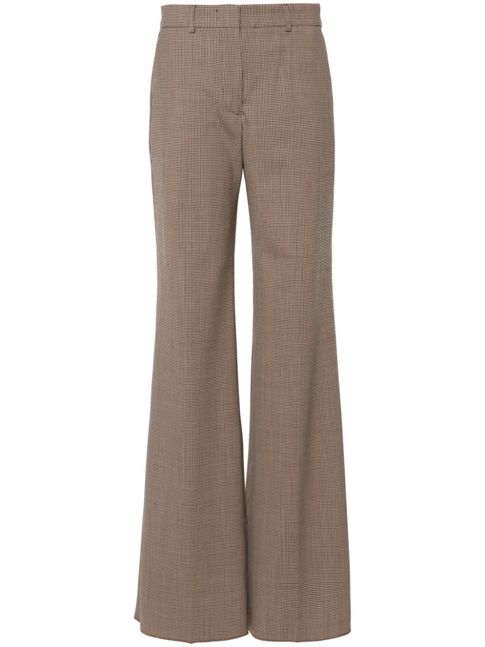 Wool blend flared leg trousers - 1