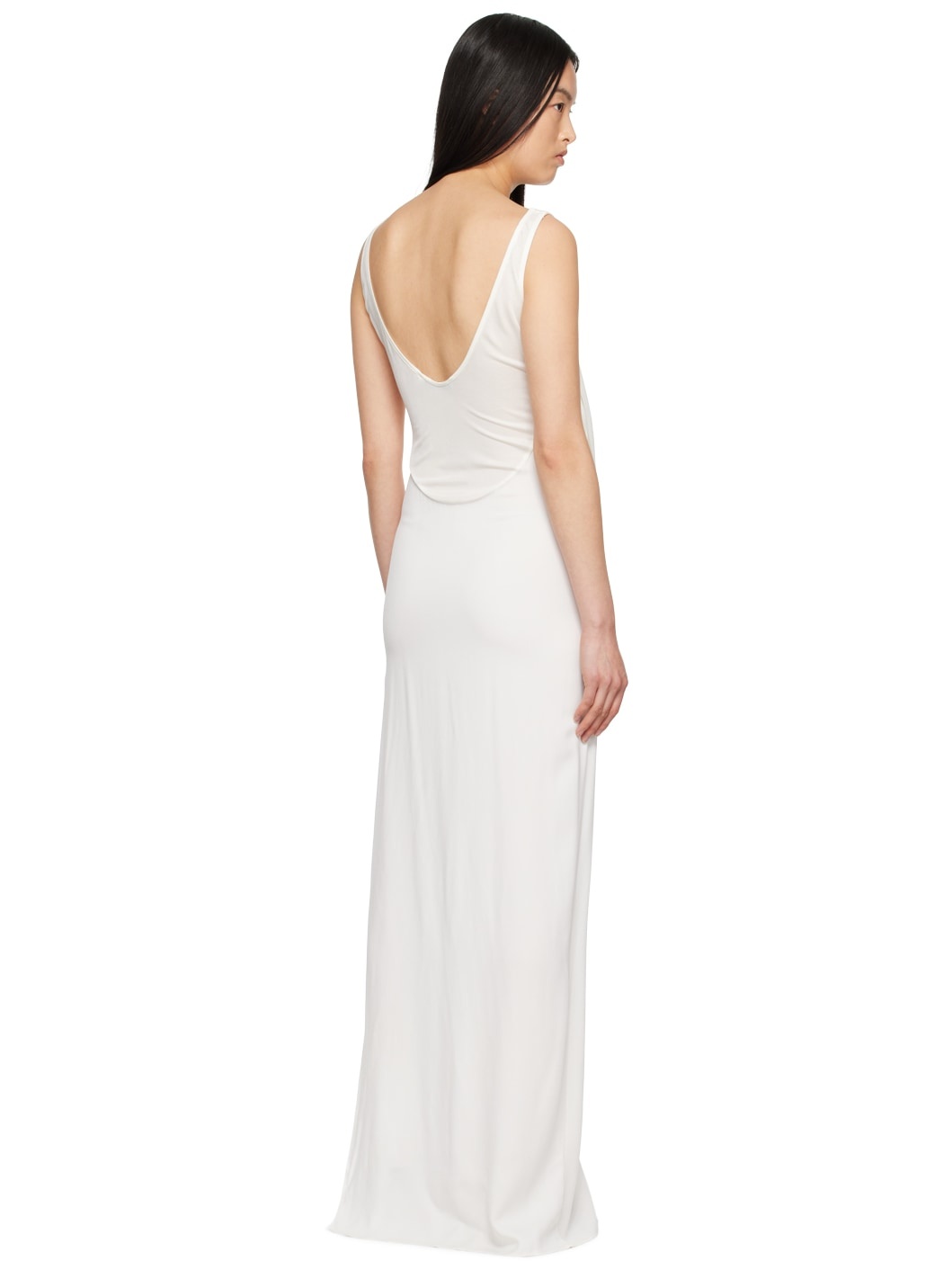 White Fusion Arced Maxi Dress - 3