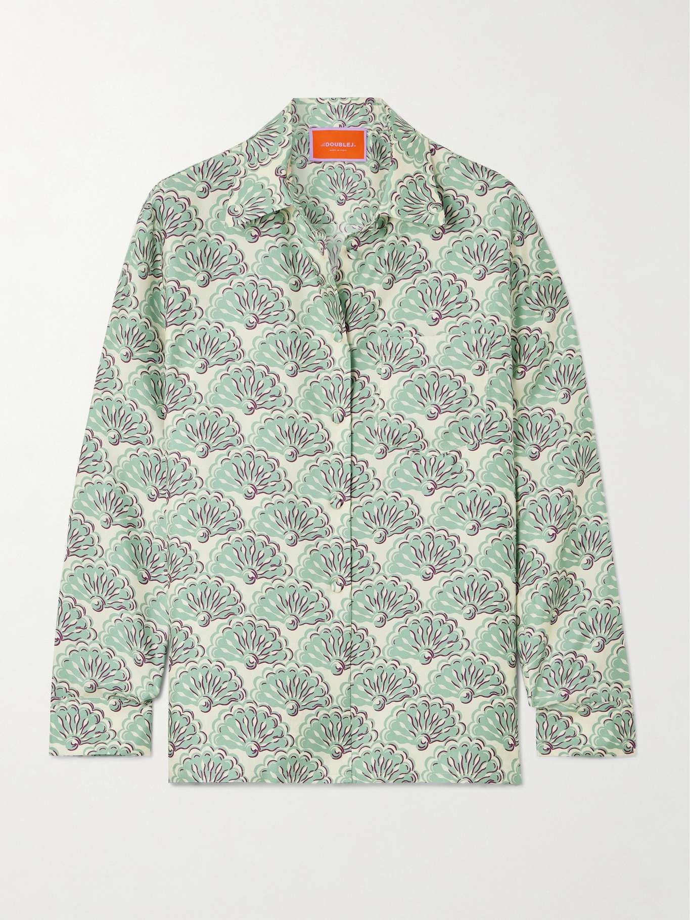 Boy printed silk satin-twill shirt - 1