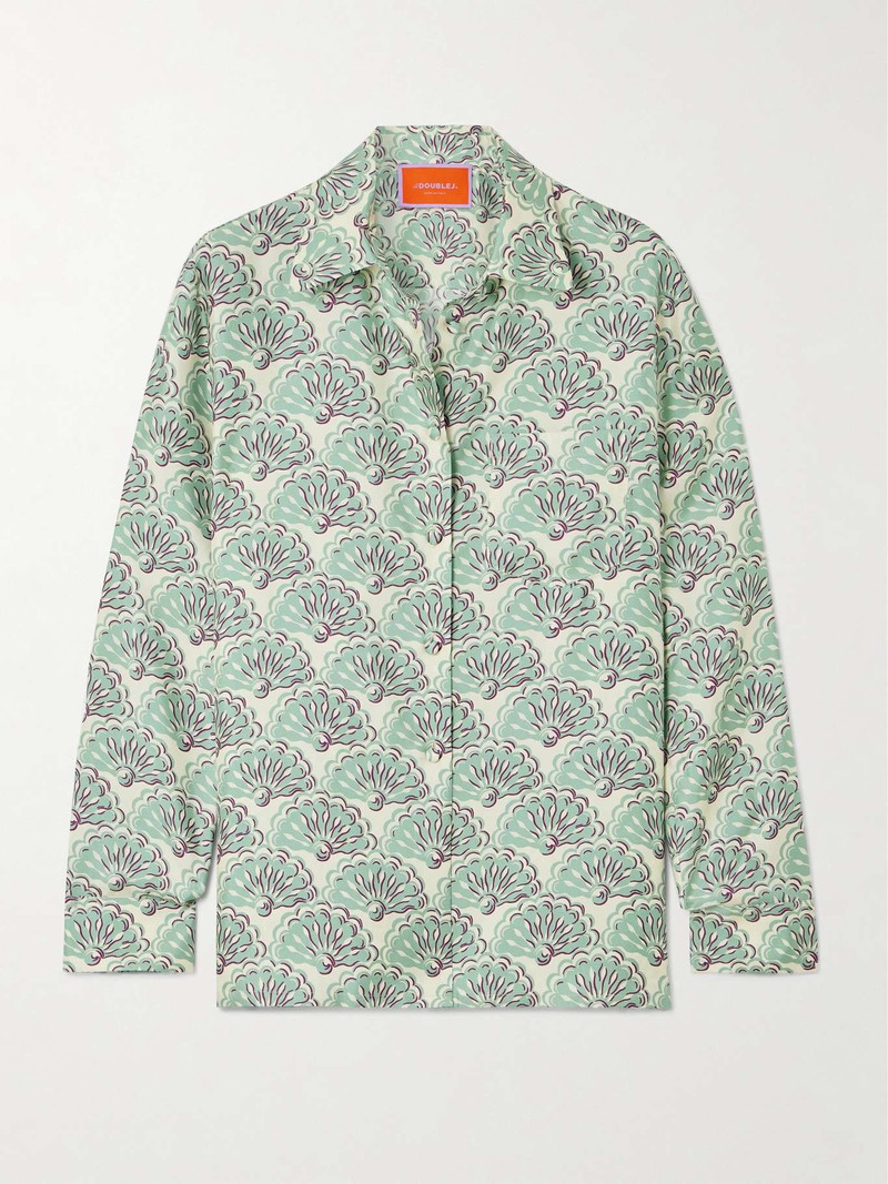 Boy printed silk satin-twill shirt 1