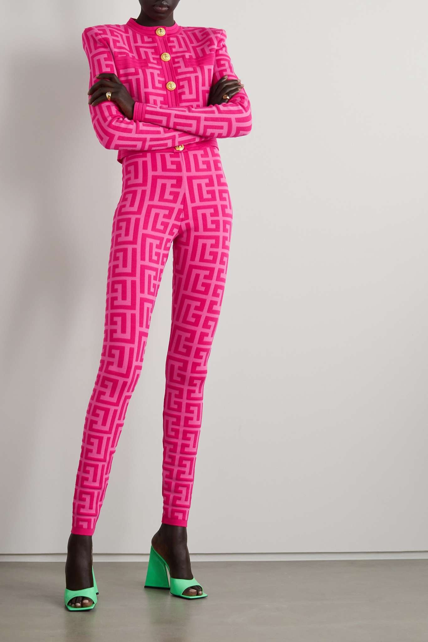 + Barbie jacquard-knit wool-blend leggings - 2