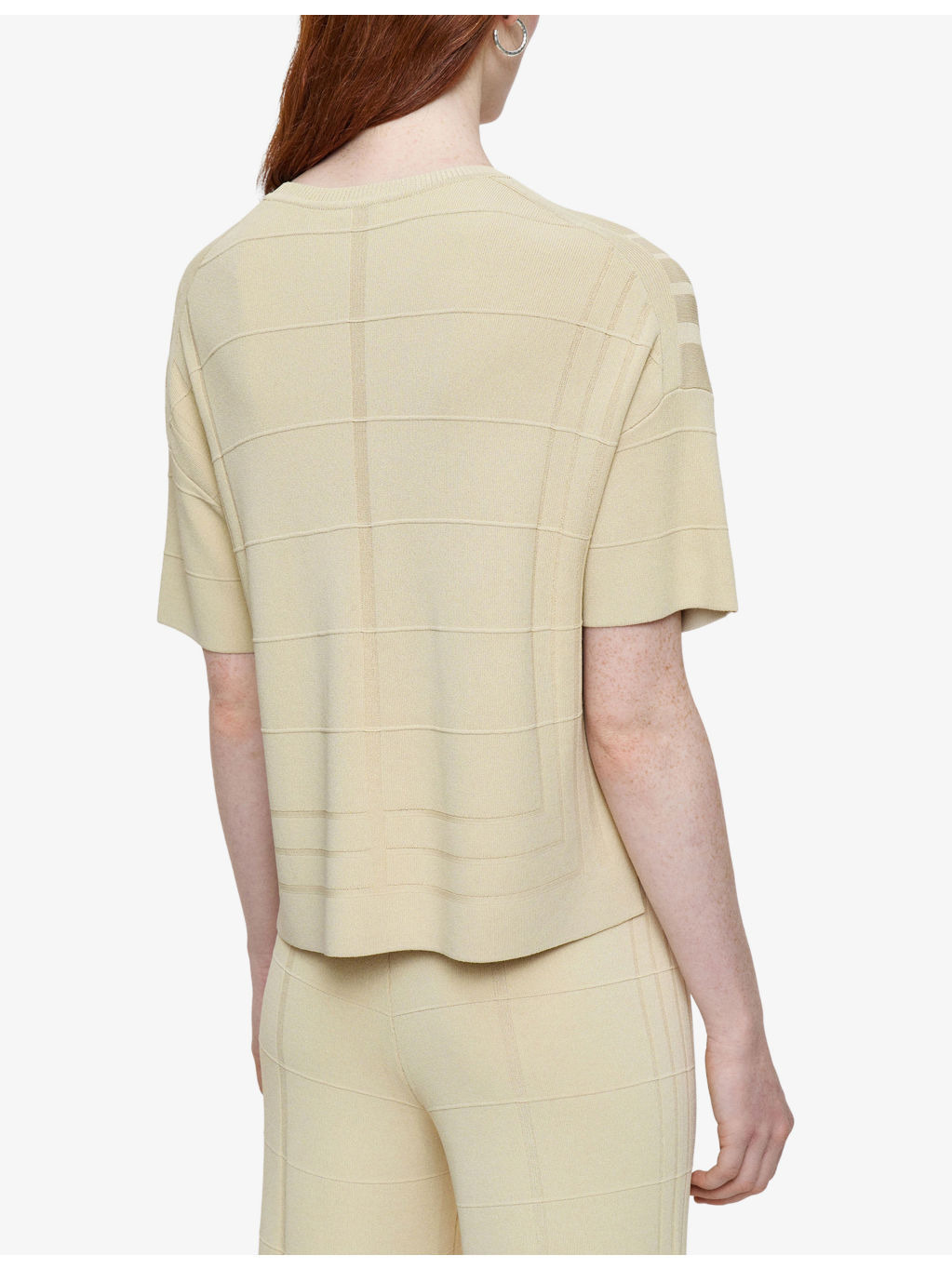 Grid-Knit Boxy-Fit Viscose-Blend T-Shirt - 4