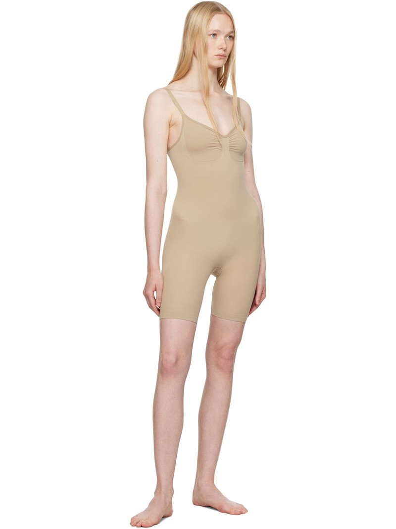 SKIMS Beige Seamless Sculpt Mid Thigh Bodysuit outlook