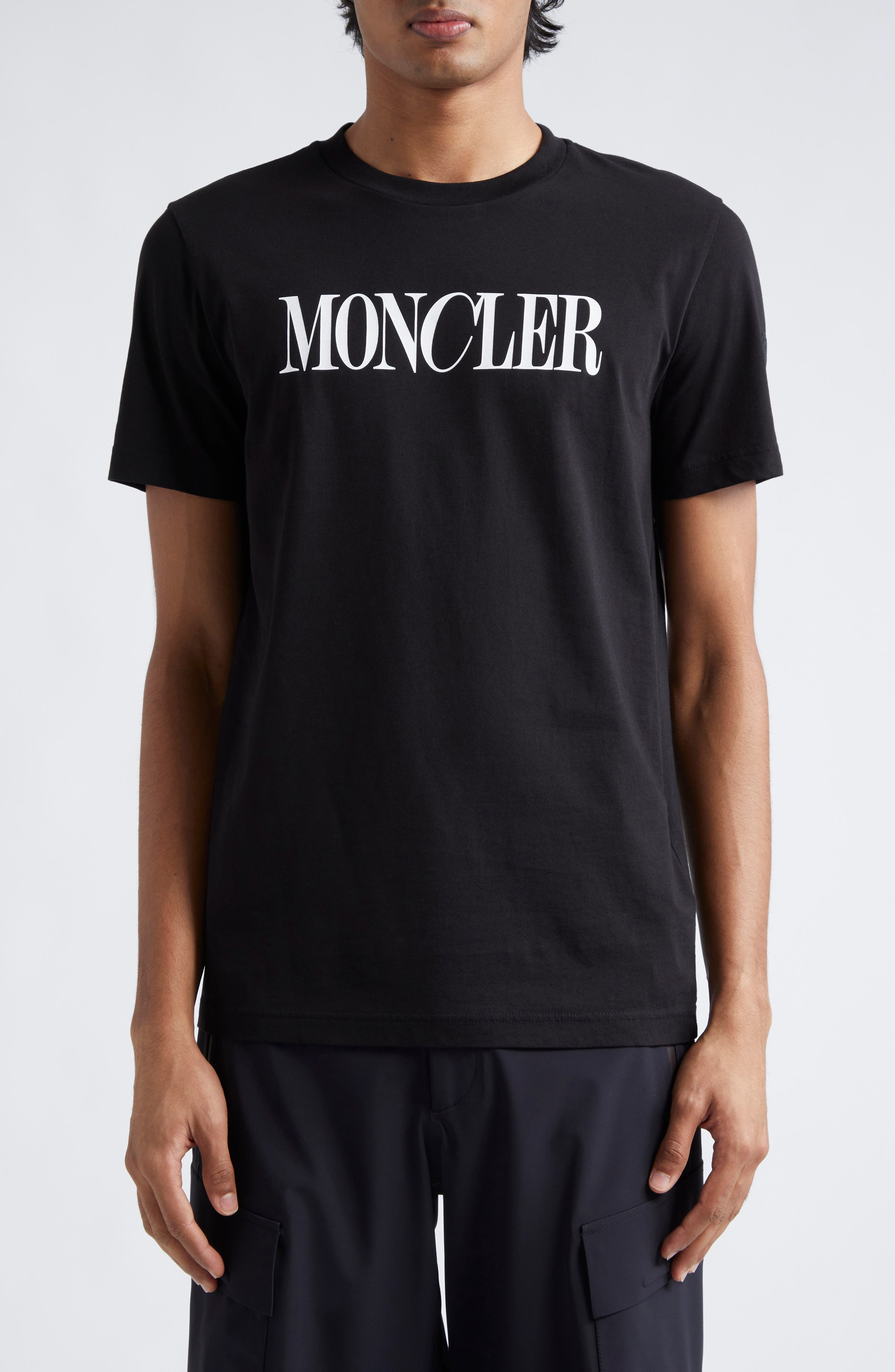 Moncler Cotton Logo Graphic T-Shirt in Black at Nordstrom - 1