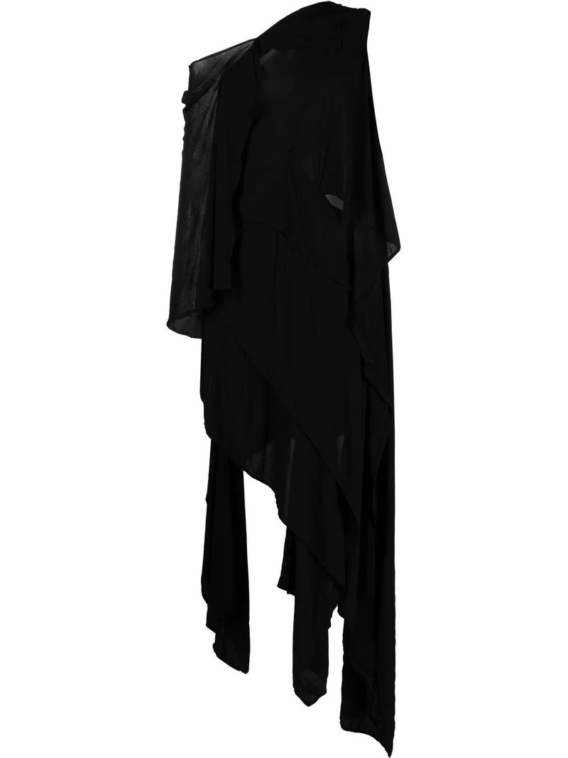 asymmetric cotton-blend dress 1