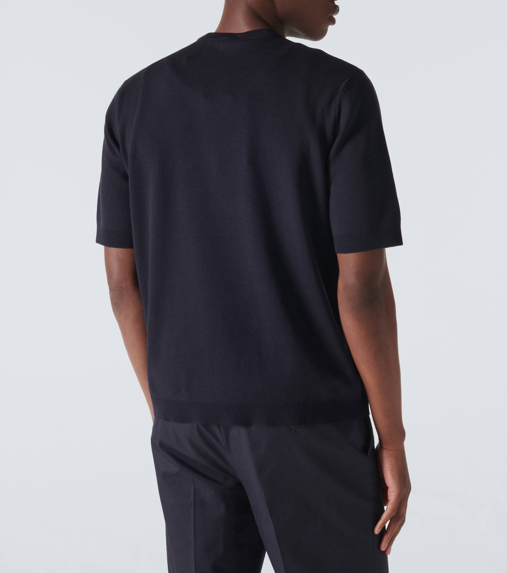 Logo silk and cotton T-shirt - 4